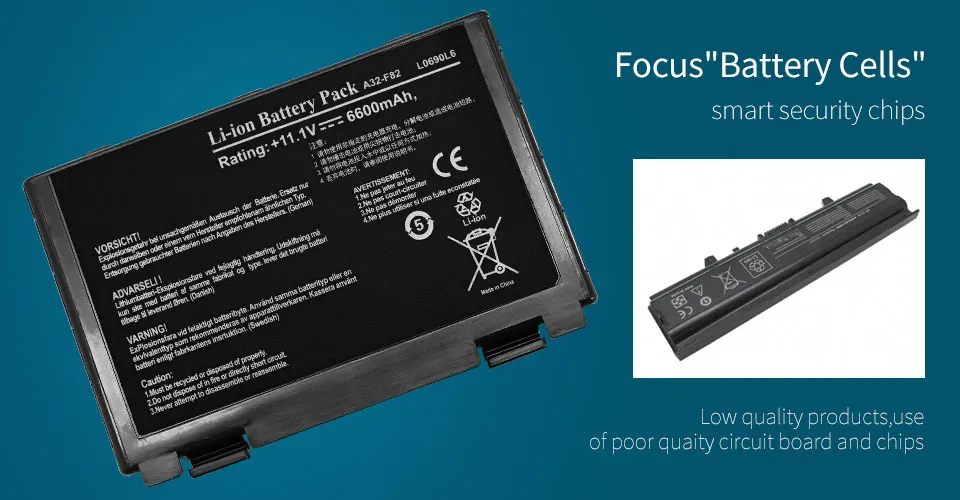 6600 мАч аккумулятор для ноутбука ASUS A32 F82 A32-F52 A32-F82 K40 K40in K50 K50in k50ij K50ab K42j K51 K60 K61 K70 P81 X5A X5E X70 X8A
