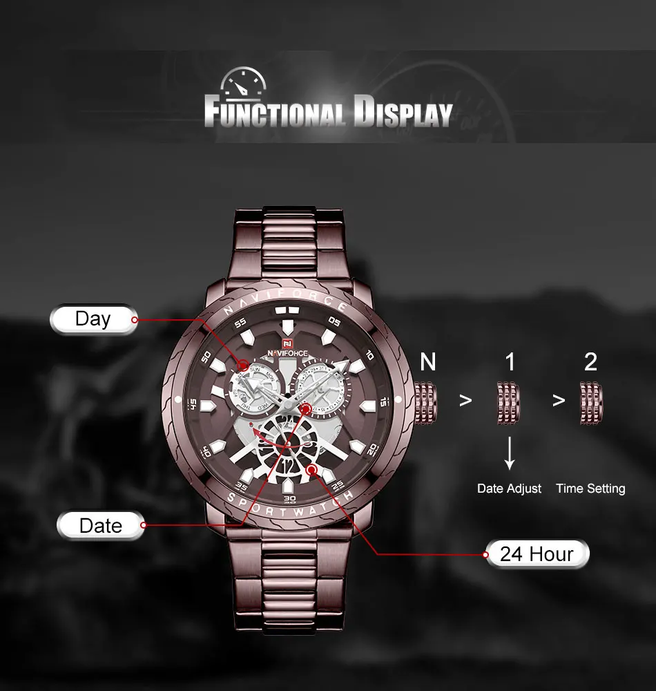 NAVIFORCE Мужские часы Роскошные брендовые модные повседневные кварцевые наручные часы мужские стальные спортивные водонепроницаемые часы Relogio Masculino