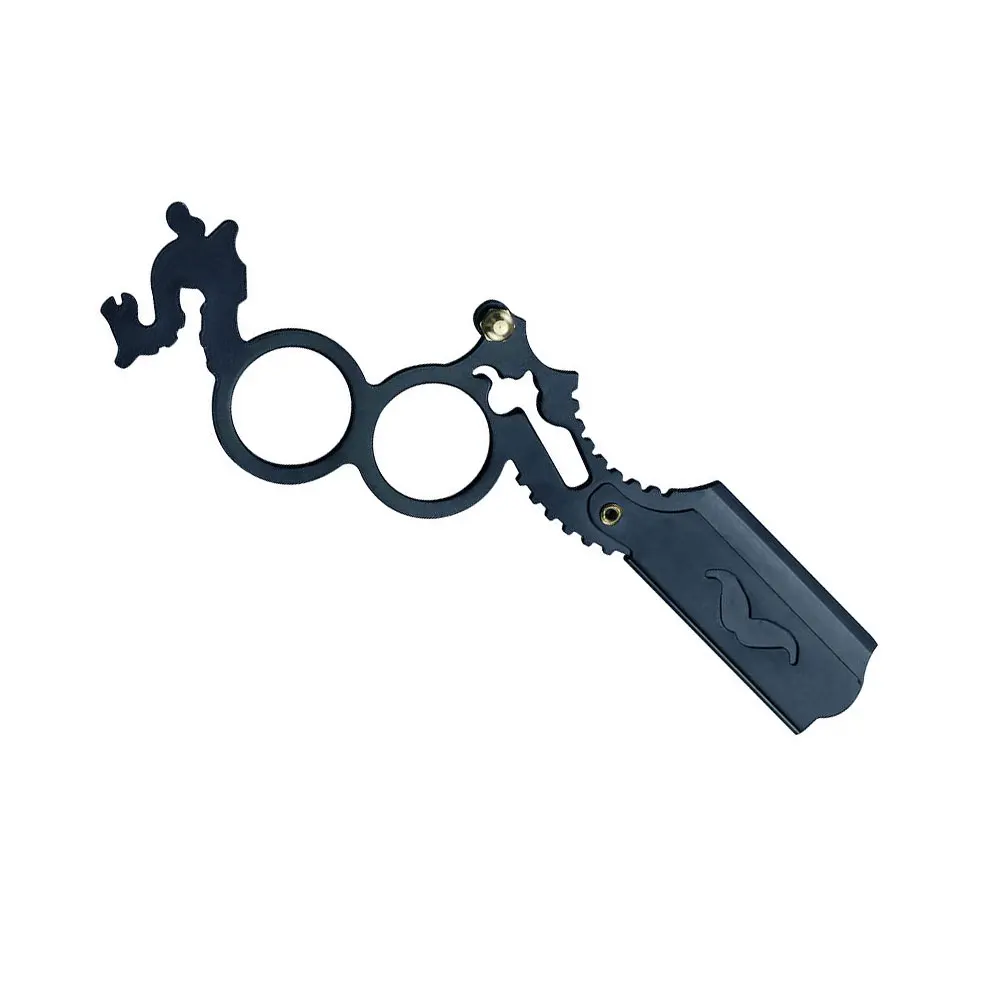 

Hair Cutting Tools Tray Straight Throat Razor Black Double Finger Ring Shaving Razor Holder For Moustache Beard Shaving