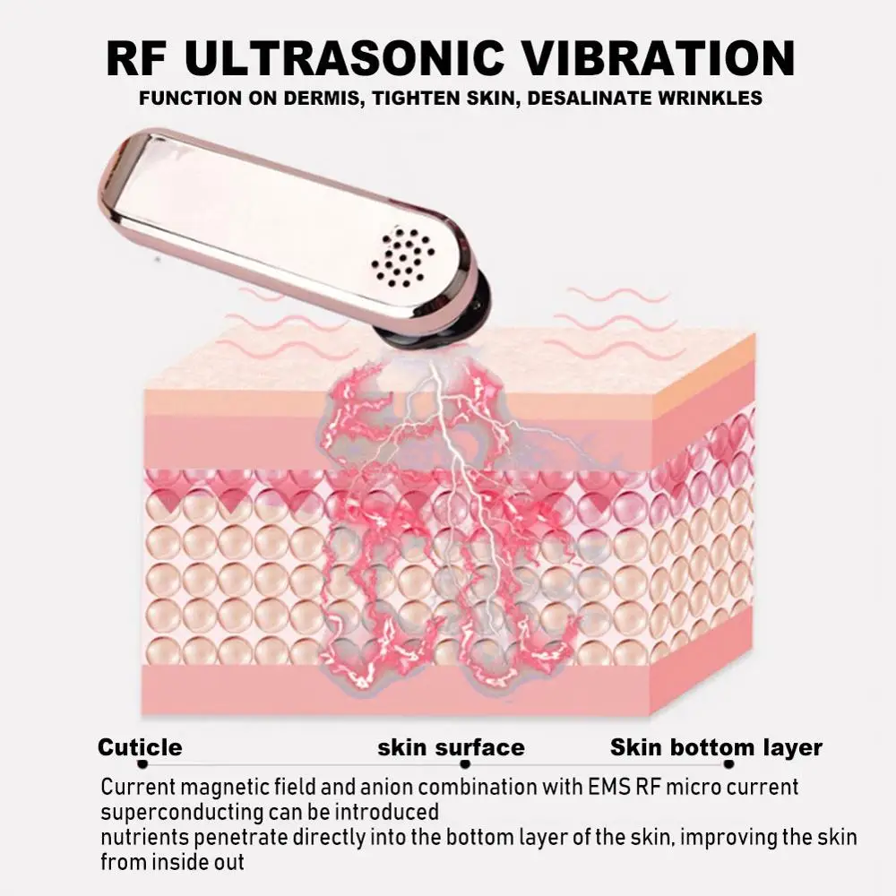 

RF Radio Frequency Hot Cold Compress Facial Rejuvenation Lifting Firming Wrinkle Removal Face Tightening Blackhead Pore Cleaner