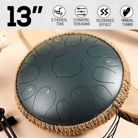 steel tongue drum 13 inch 15 note percussion instrument hand pan drum tank drum chakra drum for meditation yoga with accessaries