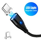 Магнитный кабель Robotsky 3A, USB-кабель для быстрой зарядки Micro USB, USB-кабель типа C, магнитное зарядное устройство, кабель передачи данных для Samsung