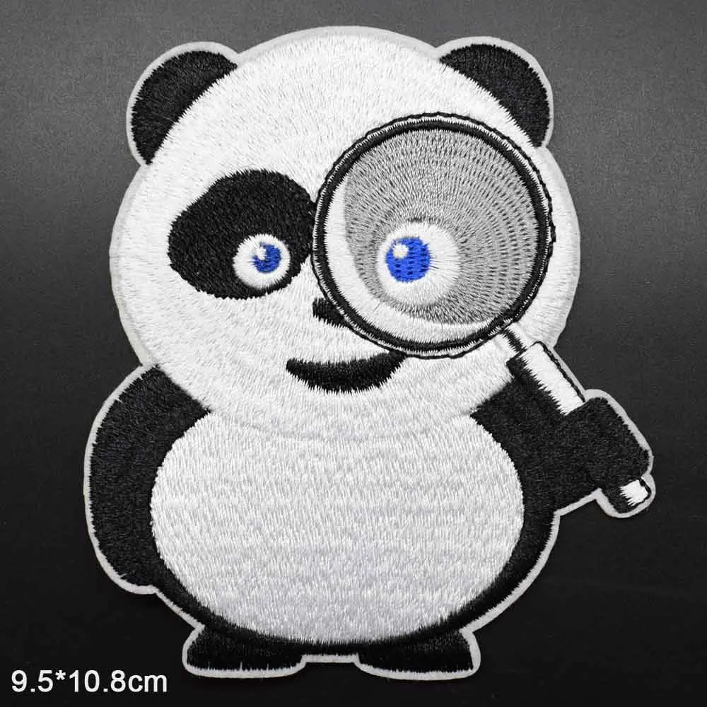 fangdajing xiongmao Мультяшный тройник Грут стражи Галактики панда лиса железная вышитая одежда нашивки для одежды одежда оптом - Цвет: fangdajing xiongmao