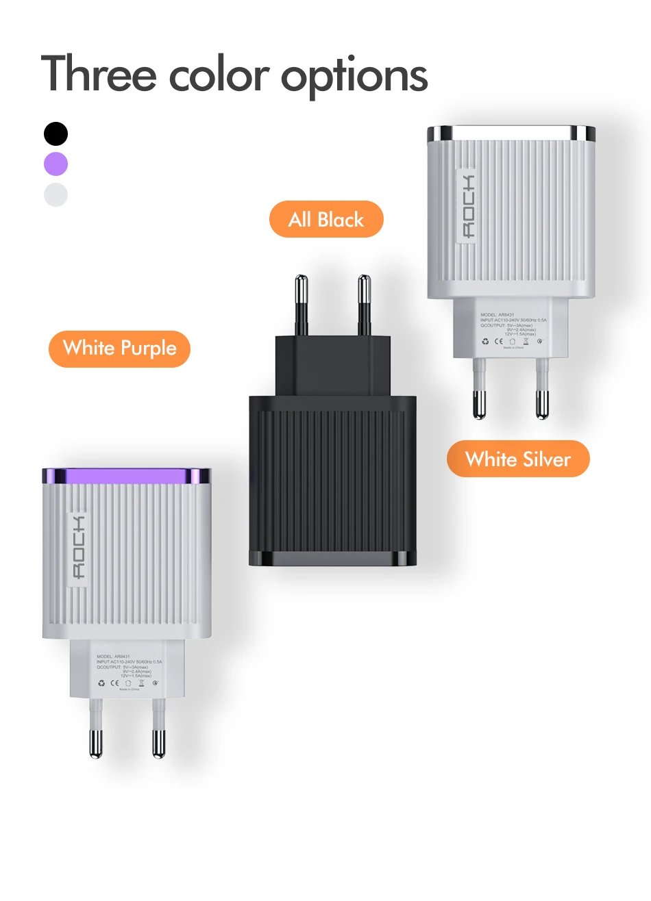ROCK Quick Charge 3,0 зарядное устройство для телефона 4 порта USB 35 Вт QC 3,0 быстрое зарядное устройство для iPhone 11 Xiaomi huawei настенное зарядное устройство адаптер