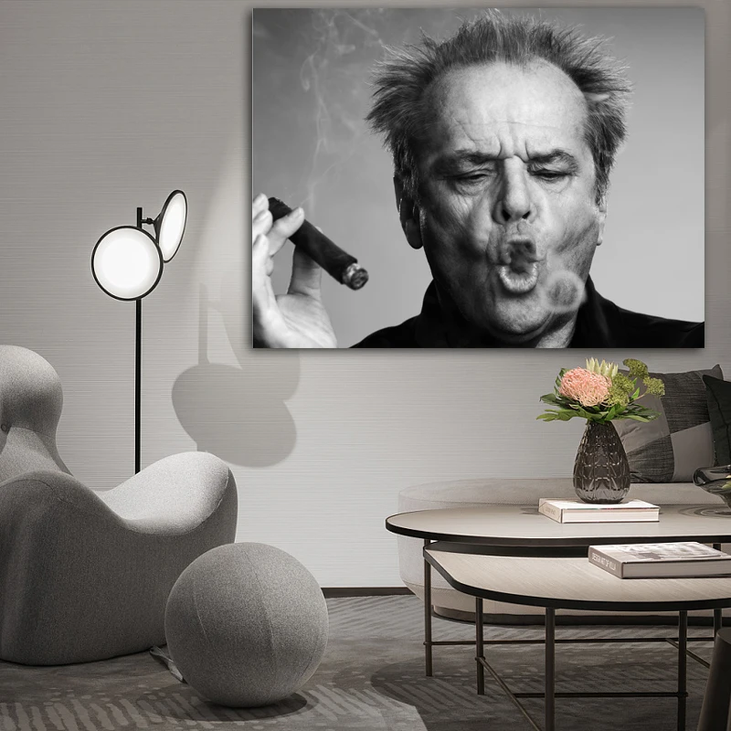 Настенное художественное украшение для гостиной черно-белое холщовое сигар и |