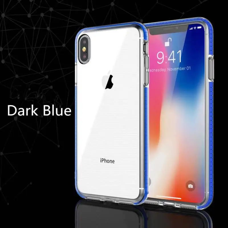 Чехол Xiaomi redmi Note 7. Мягкий ТПУ+ мягкий ТПЭ двухцветный Двухцветный двойной в одном всесторонний анти-Чехол защитный для Xiaomi redmi Note 7 pro - Цвет: dark blue