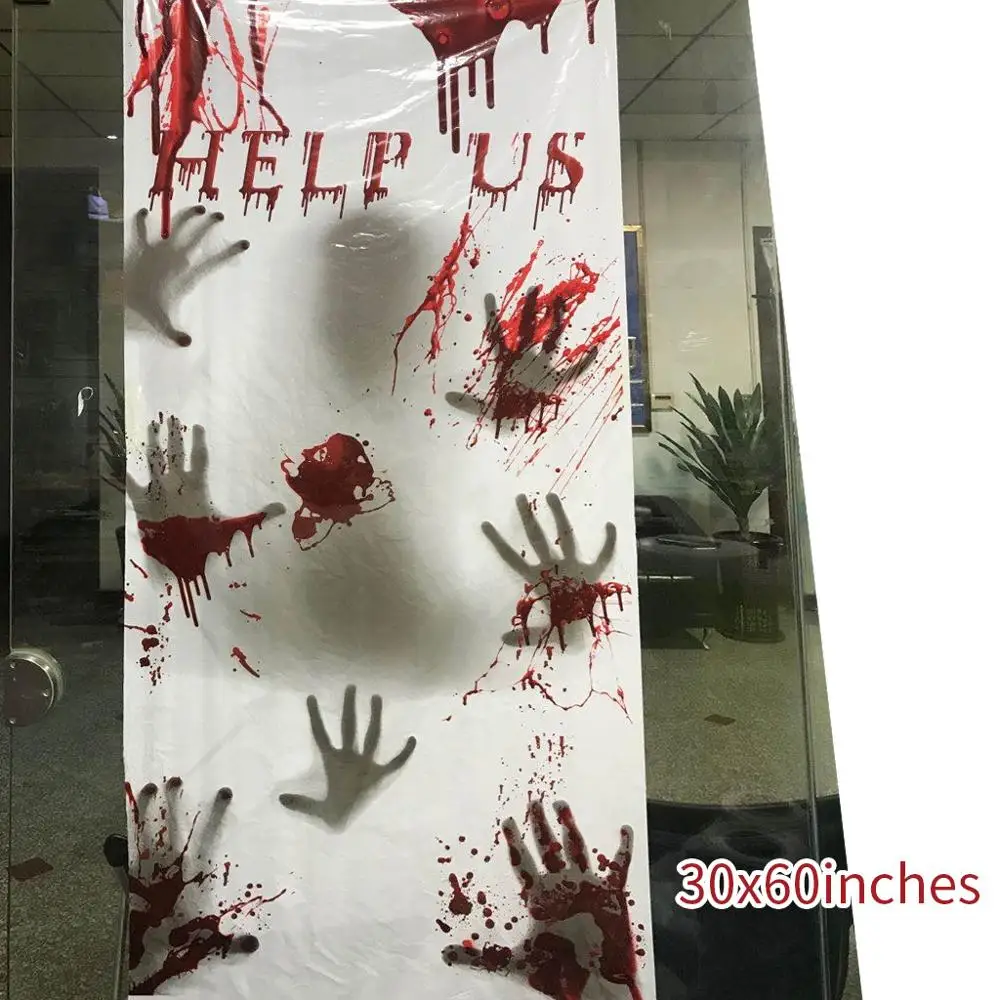 

DIY Halloween Wall Stickers Horror Blood Handprint Window Sticker Self-adhesive Living Room Classroom Decorations Art Wallpapers