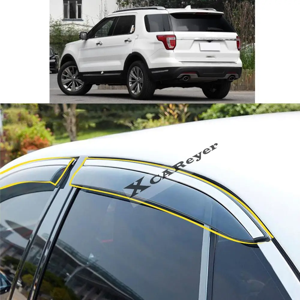 

Автомобильная наклейка для Ford Explorer 2011, 2012, 2013, 2014, 2016, 2017, 2018, пластиковое стекло, ветрозащитный козырек, защита от дождя и солнца