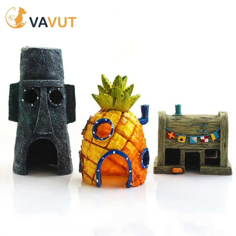 

Полимерный аквариум, украшение для аквариума, искусственный мультяшный дом, аксессуары для домашнего аквариума, украшение для аквариума