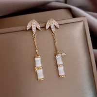 new deasign earrings long style bamboo earrings temperament simple vintage pendant jewelry for women and girl