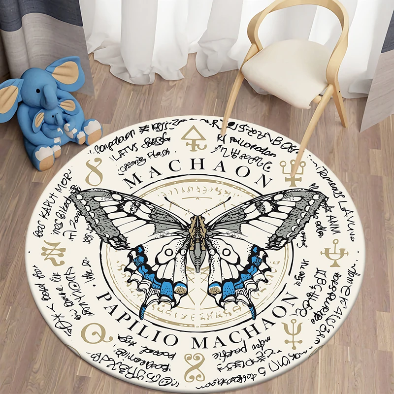 Ковры Death Moth для гостиной коврик готический круглый ковер с черепом напольный