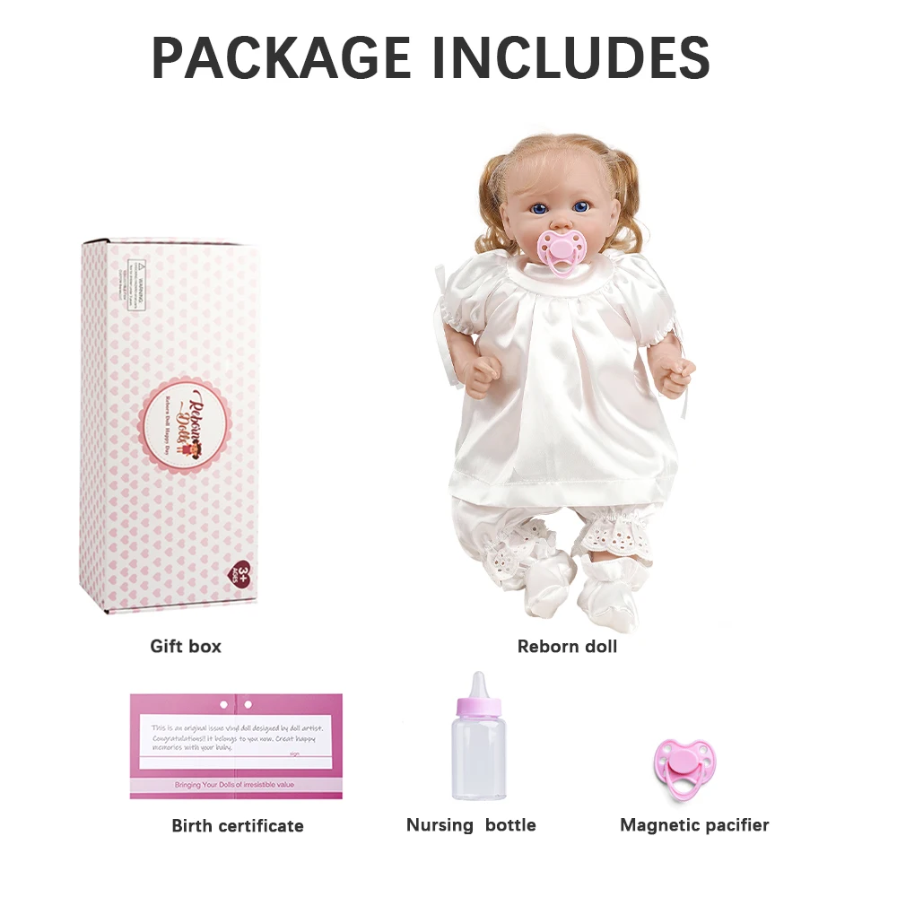 

Reborn Baby Doll 20 Inches Lifelike Newborn Smiley Baby Girl Soft Full Vinyl Silicone Reborn Baby Doll Gift Toy For Children