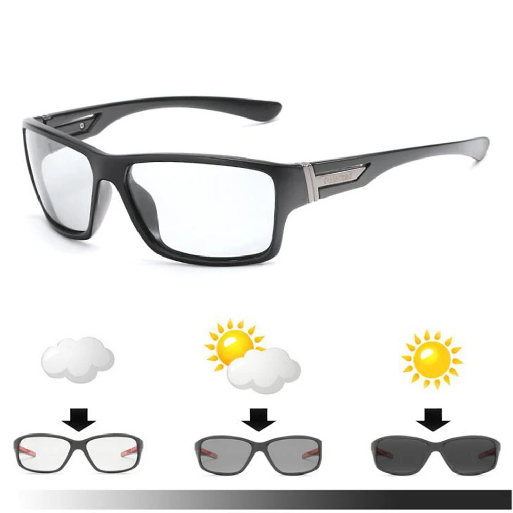 Фотохромные велосипедные очки для мужчин солнцезащитные поляризационные спорта
