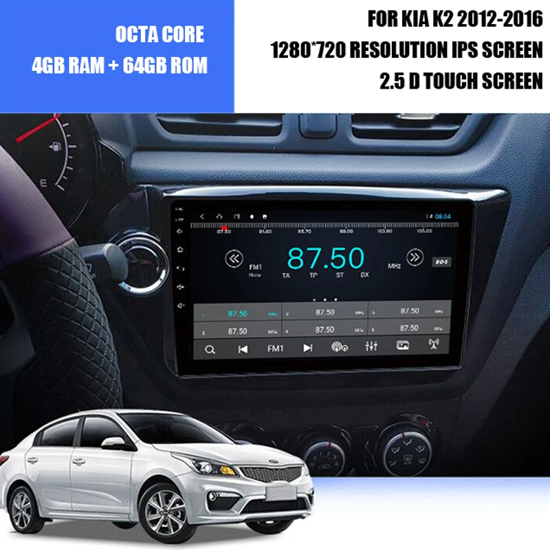 

Car DVD for Kia K2/Rio (2012-2016Car Radio Multimedia Video Player Navigation GPS Android 10.0 double din) With CarPlay/4G/Wi-Fi