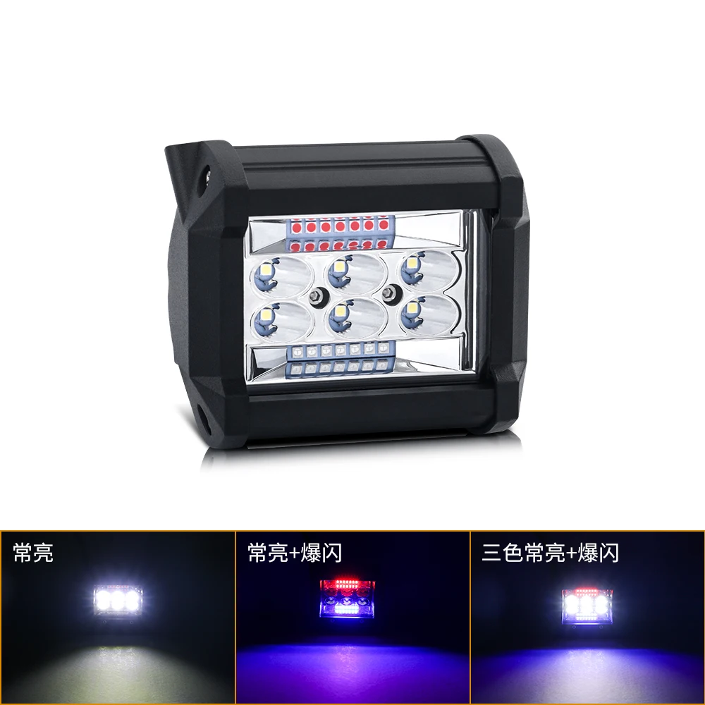 

4" 60W 20LED Work Lights Bar Combo Spotlight Off-road Driving Spot Flood Fog Lamp for Truck Boat SUV Headlight ATV 12V 24V White