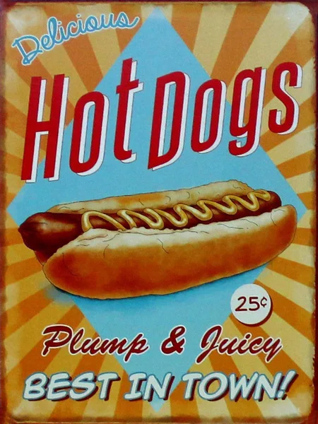 

New Metal Poster Hot Dogs Best in Town Vintage Metal Tin Sign 8x12 Inch Retro Art Home Fast Food Bar Pub Garage