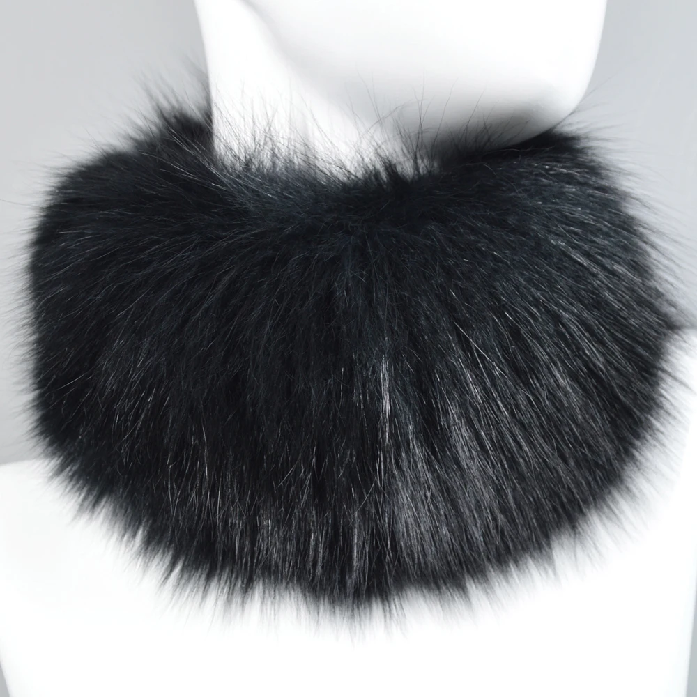 Зимний брендовый женский шарф из натурального Лисьего меха теплый вязаный