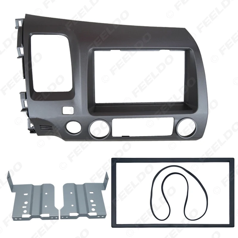 FEELDO Автомобильная стерео панель 2Din фасции рамка для HONDA Civic(LHD с отверстием SRS) 06-2011
