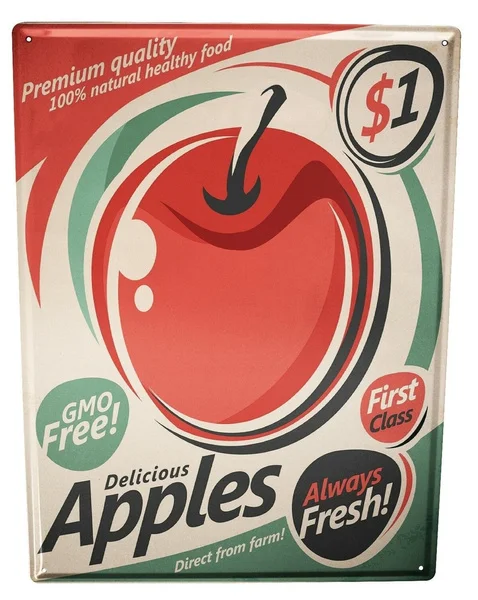 

Tin Sign Food Restaurant Apples Coffee Bar Decoration Home Decor