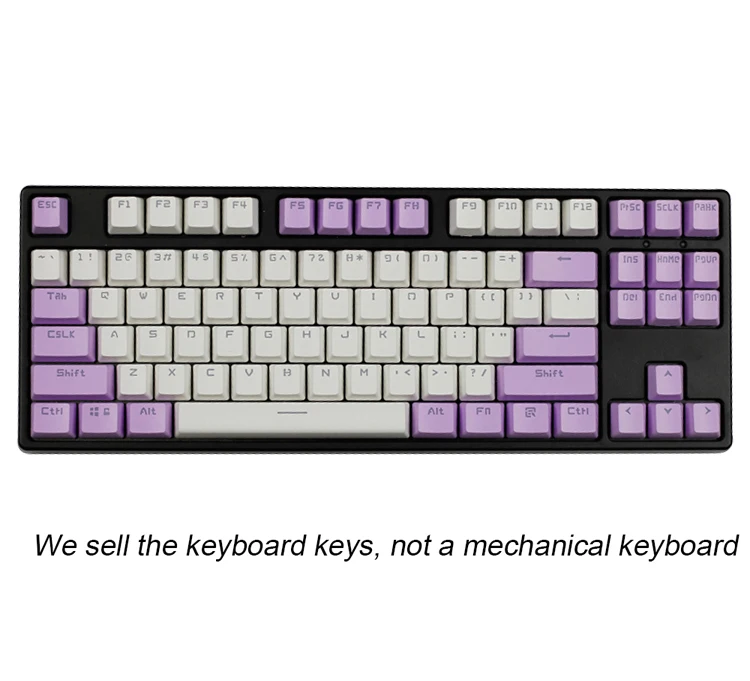 Purple White Розовый Фиолетовый Синий механическая клавиатура Ключ Крышка 104/87 keycap ABS Прозрачный ключ крышка для игр механическая клавиатура MX брелки - Цвет: Purple White
