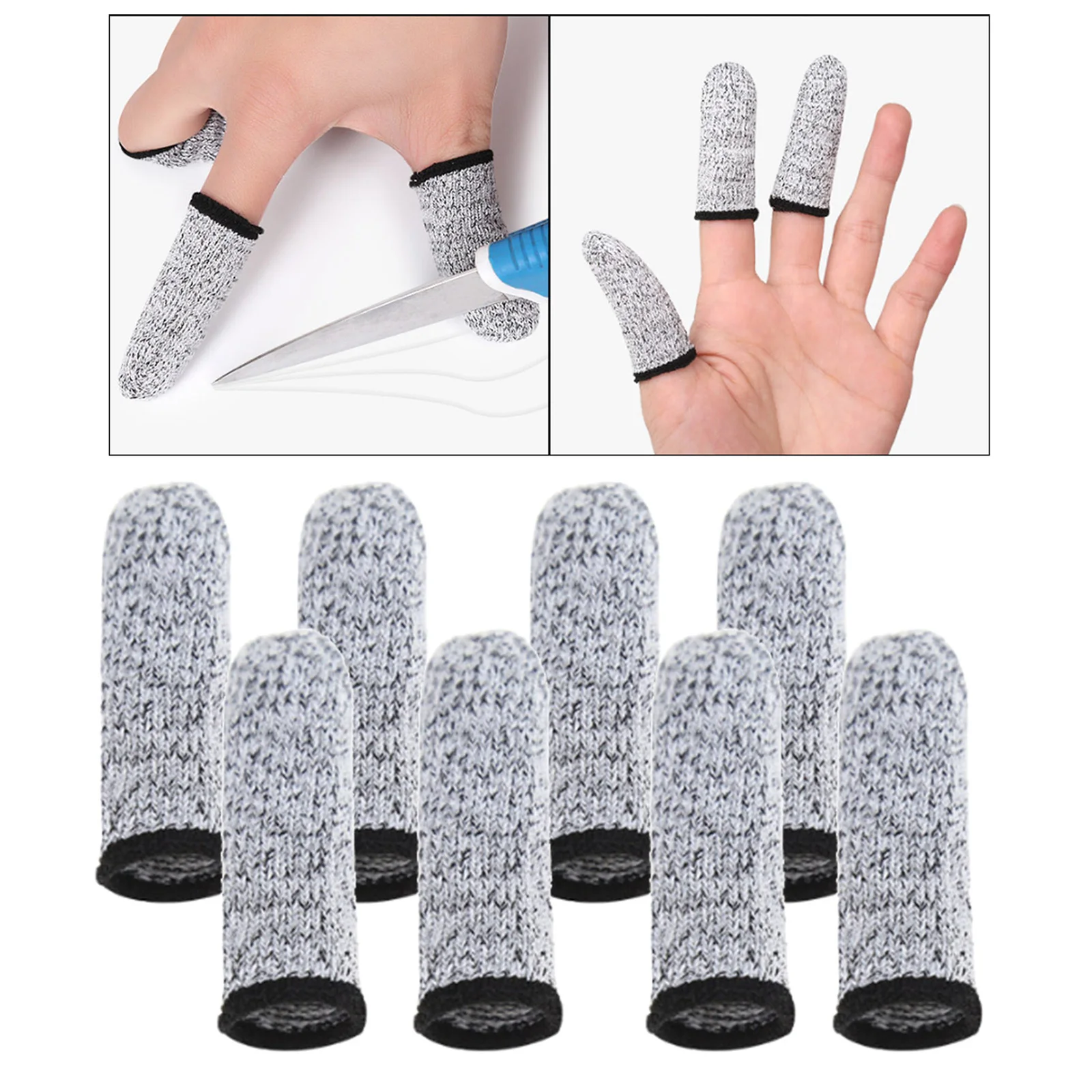 

4 pairs Finger Cots Cut Resistant Protection Fingertip Sleeves Caps Anti-Cut