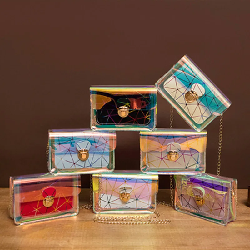 Женские сумки Новинка лета 2021 цветная маленькая квадратная сумка с лазерным