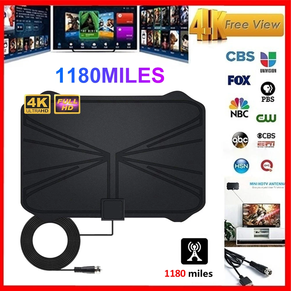

New 1180 Miles 4K Digital HDTV Indoor TV Antenna With Amplifier Signal Booster TV Radius Surf Fox Antena HD TV Antennas Aerial