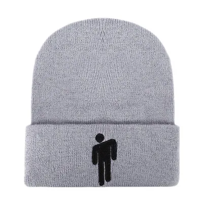 Billie Eilish Beanie, 15 цветов, вязаная зимняя шапка, одноцветная, в стиле хип-хоп, вязанная шапка Skullies, шапка, аксессуар для костюма, подарки, теплая зимняя шапка - Цвет: Light Gray