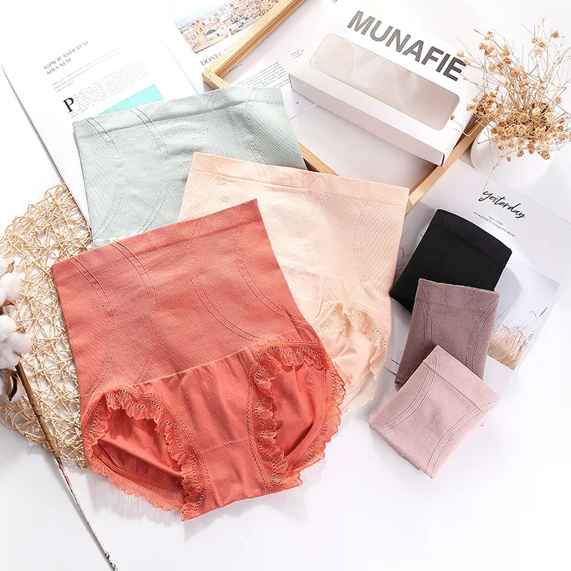 

2021 New Seamless Underwear Women's High-waist Abdomen Panties Corset Cotton File Large-size Abdomen Pants Woman Lingerie