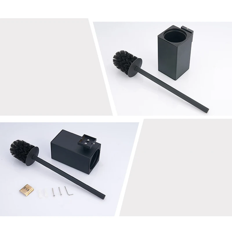 Stainless Steel Toilet Brush Black Bathroom Cleaning Holder with Wall Mount | Дом и сад