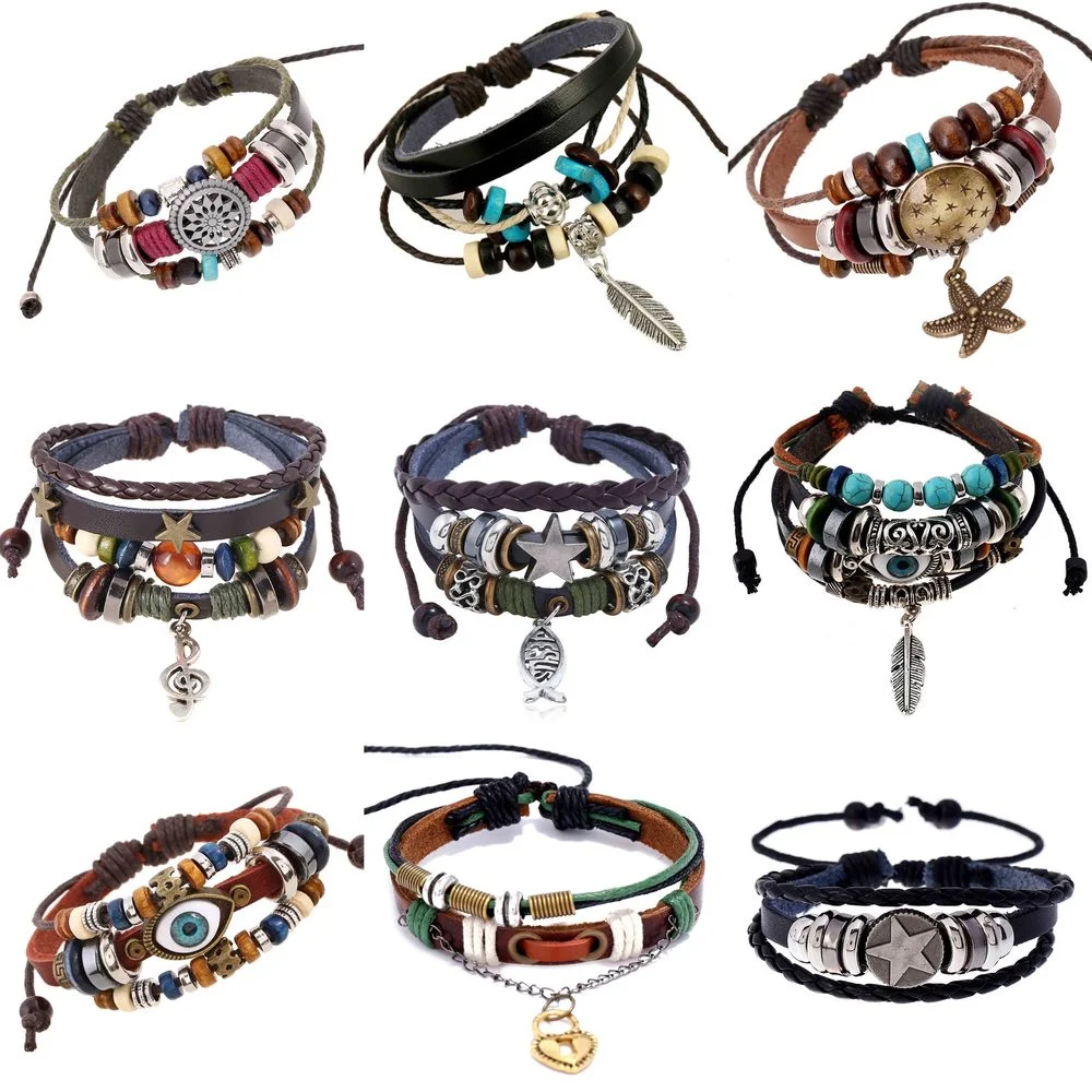 

Goth Cross Pendant Men Bracelet Black Pu Leather Wristband Cuff Gothic Punk Armbands Bangle for Women Summer Beach party Jewelry