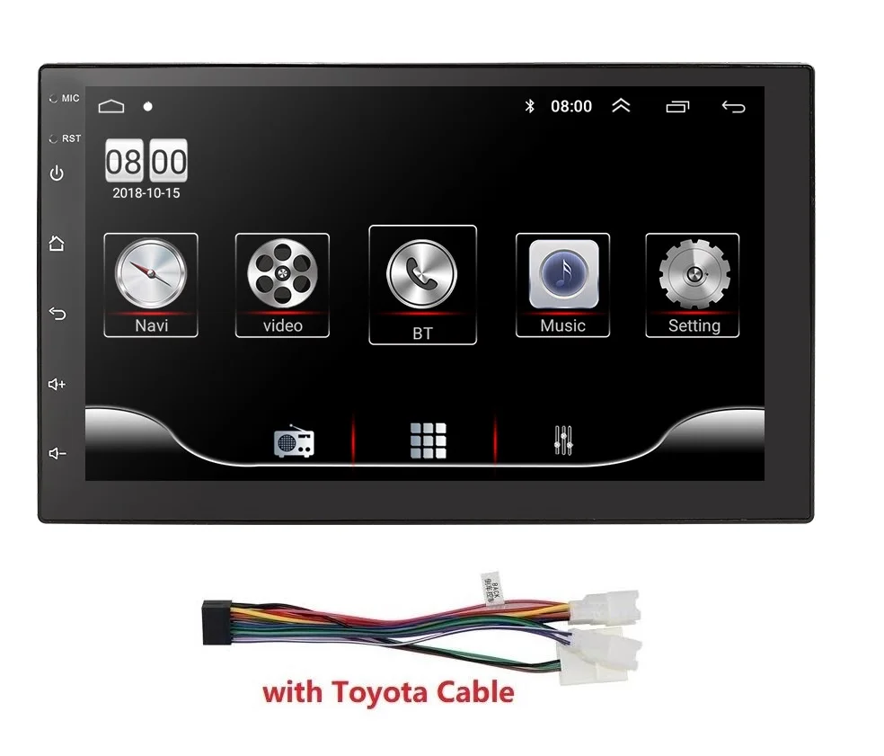 with ToyotaCable Android 9,0 2 Din Автомобильный gps универсальный gps навигатор Автомобильный мультимедийный плеер для Volkswagen Nissan hyundai Kia Toyata CR-V Mazda Mic - Цвет: with ToyotaCable