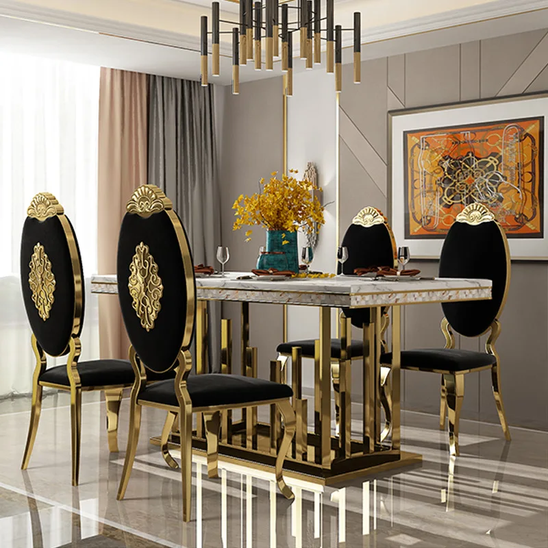 

China sainless steel Factory stainless steel dining chair modern simple home chair fashion hotel living room table chair