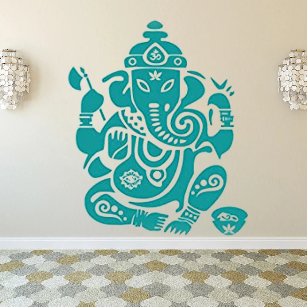 

Religion Elephant Wall Sticker Yoga Bedroom Livingroom Decal Wall Art Ganesh Adhesive Vinyl Adhesive Decal home decor HY340