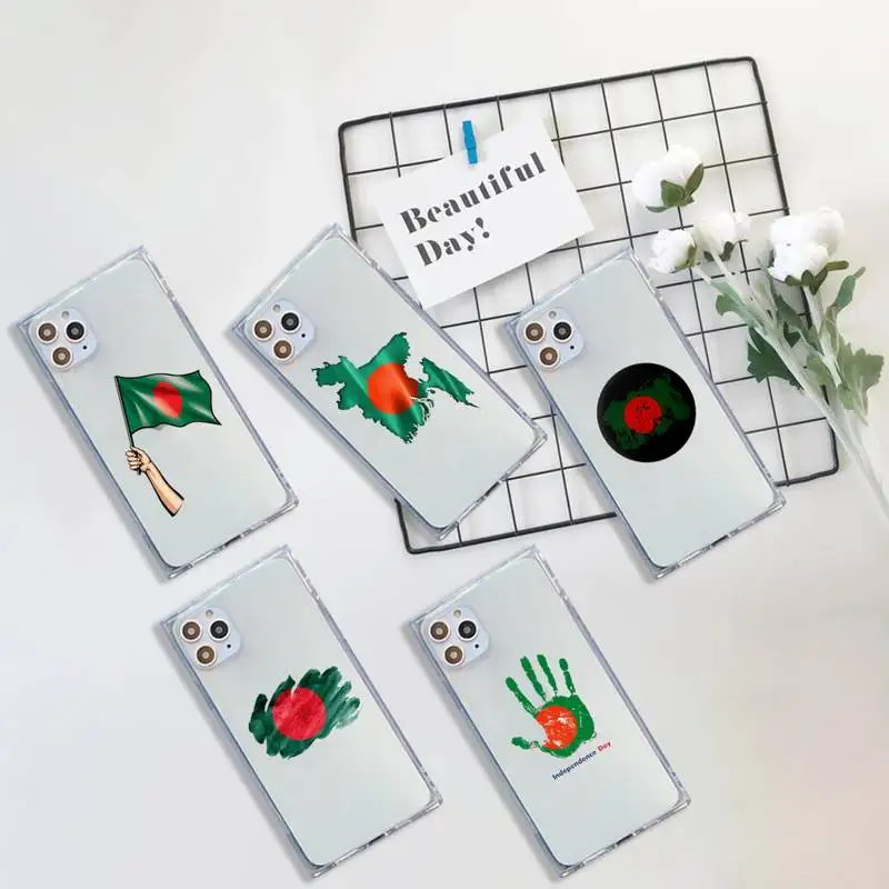 

Bangladesh flag Phone Case Transparent for iPhone 7 8 11 12 se 2020 mini pro X XS XR MAX Plus