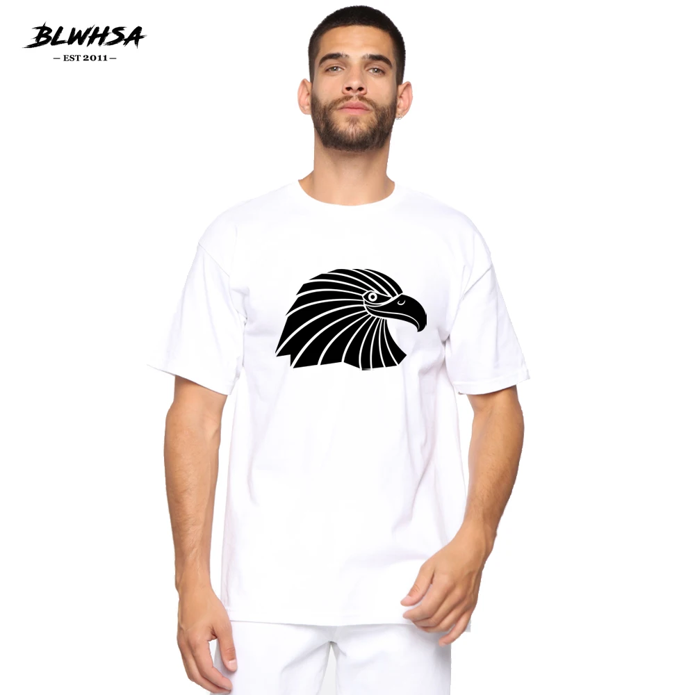 

BLWHSA Eagle Printed T Shirt Men Cartoon Fashion Short Sleeve Cotton Design Funny T-shirt Eagle Head Printing Man Plus Tops