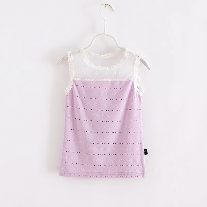 Новинка 2021 яркий жилет с ремнем для девочек хлопковый кружевной воротник от 2 до 7