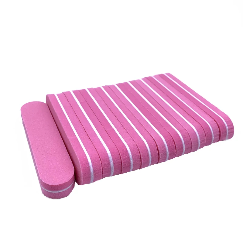 Pink 20 шт./лот красочная Губка для полировки ногтей блок двухсторонняя моющаяся шлифовальная Полировка Шлифовка мини пилки для ногтей маникюрные инструменты - Цвет: Pink
