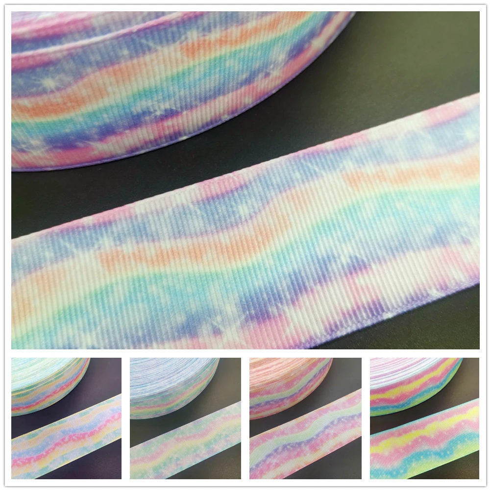 Новинка сделай сам 5 ярдов 38 мм Радужный цвет волнистый градационный рисунок