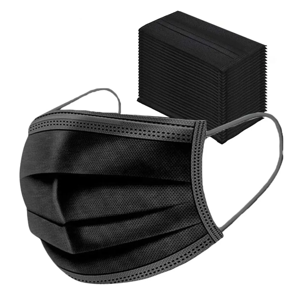 Маска для лица одноразовая трехслойная из нетканого материала 100 шт.|Аксессуары