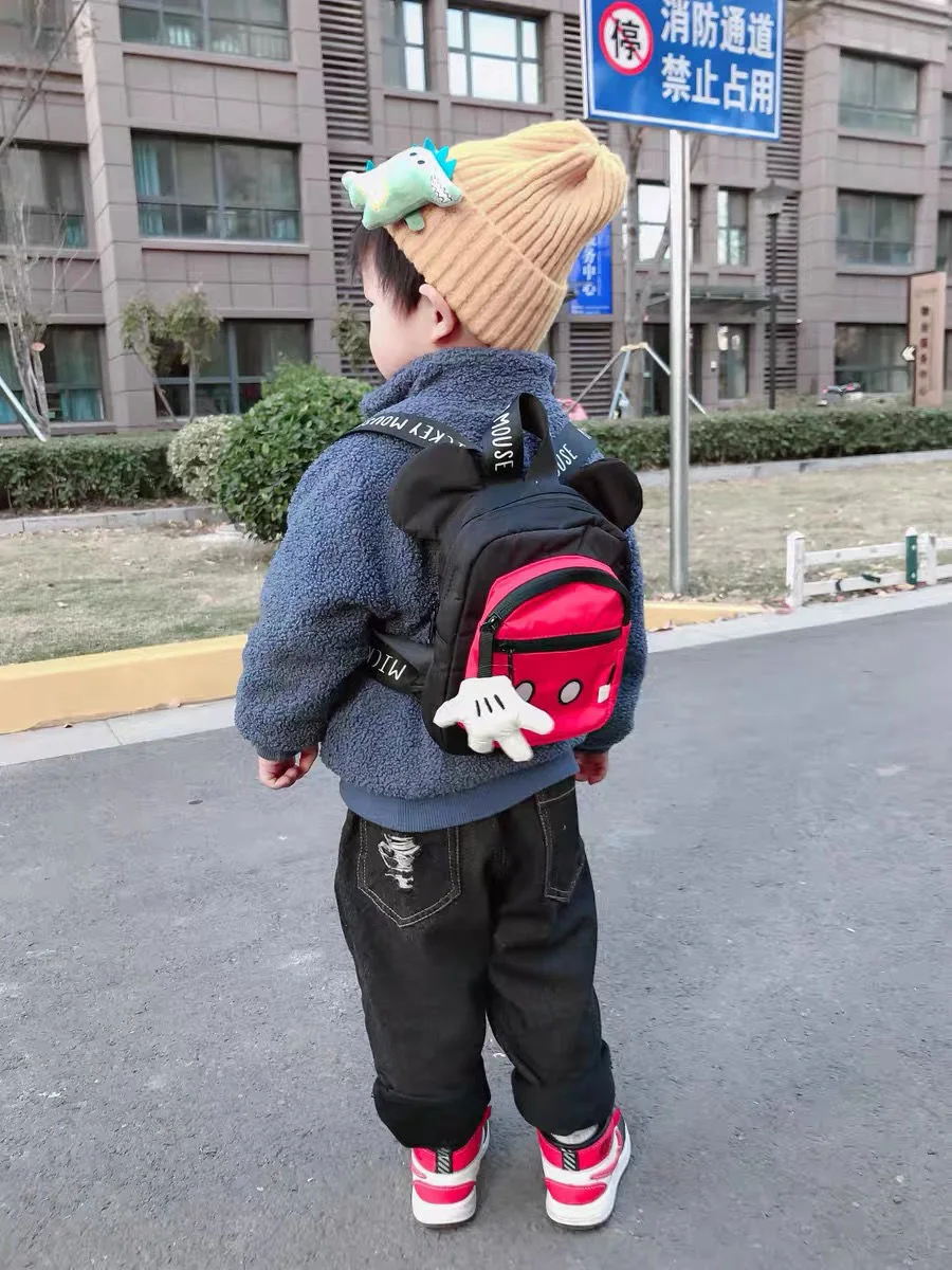 21*20*10 cm Disney baby girls Minnie cartoon 3 D princess Backpacks  boys Mickey handbag shoulder bag gift