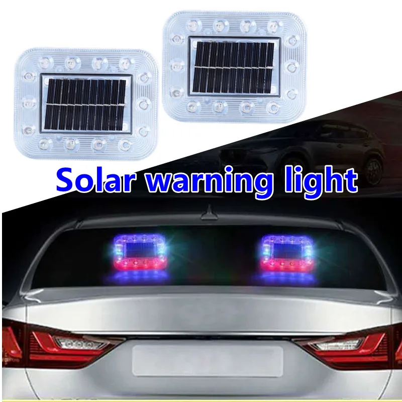 

New Design 12 LED Solar Warning Flash Car Truck Strobe Emergency Flash Light Dash Solar Warning Width Lamp Rear-End Prevent