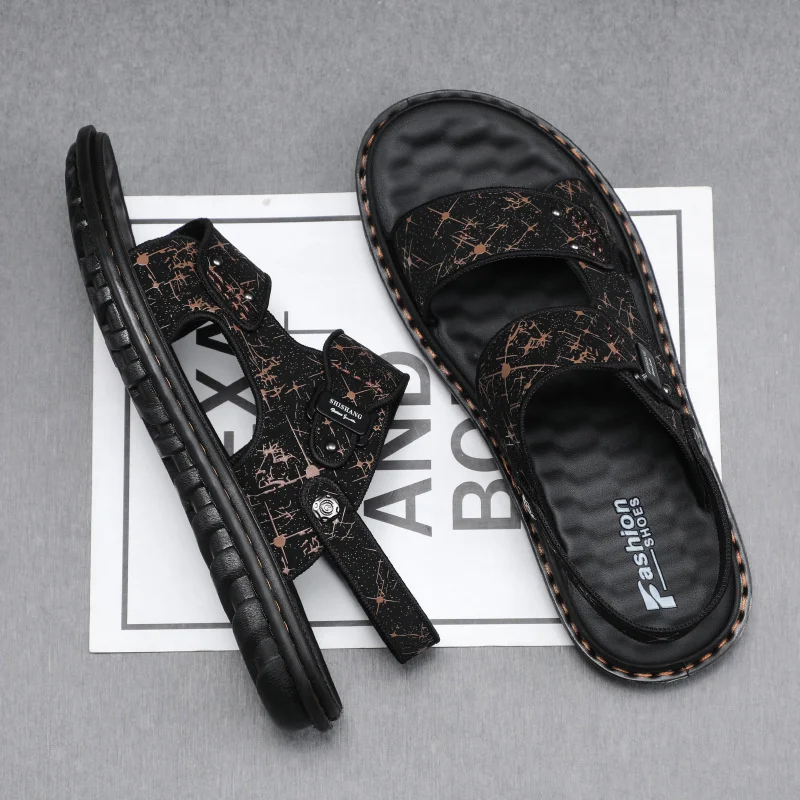 

WEH sandals for men 2021 trending summer outdoor leisure non-slip beach luxury sandal high quality soft sole dual-purpose sandal
