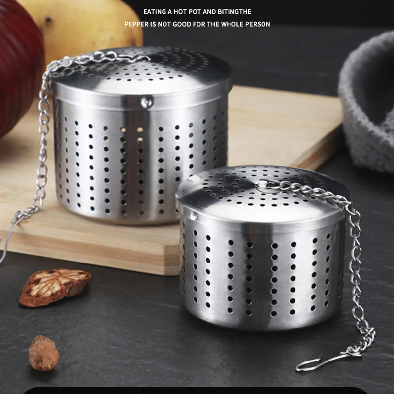 

304 Stainless Steel Seasoning Bucket Effectively Tea Leak Hot Pot Marinated Ball Soup Creative Tea Filter Home Tea Strainers