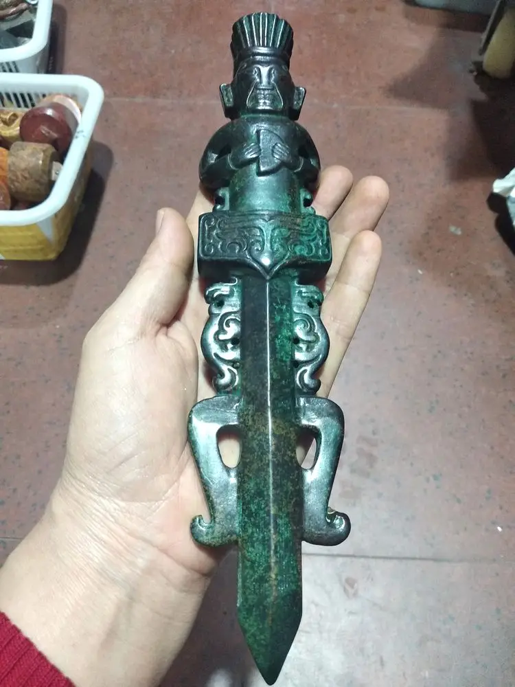 Винтажная Нефритовая палочка для буддистского творчества Phurpa Dorje Phurba Kapala