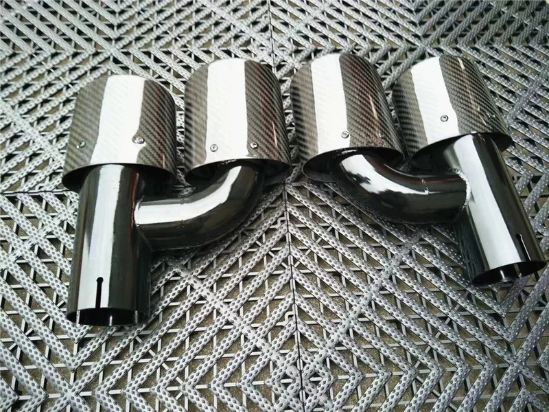 Одна пара овальных двойных глянцевых черных углеродных наконечников для