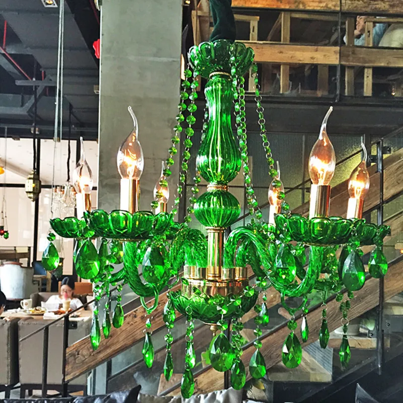 Домашний бар зеленая Люстра для кухни освещение детской комнаты ресторан Led