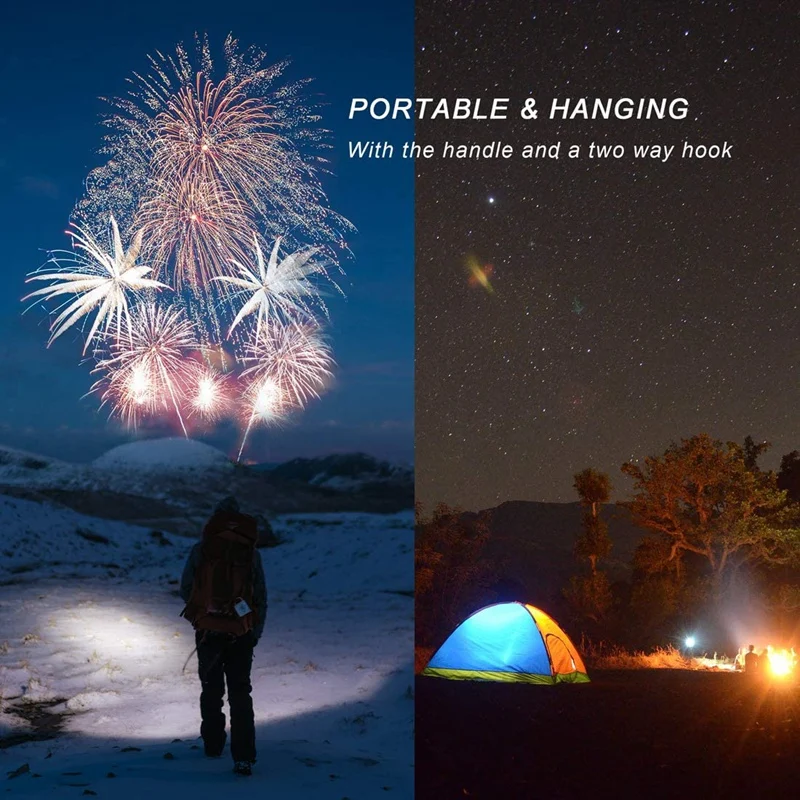 

Portable Rechargeable LED Camping Flashlight with 6 Lighting Modes for Emergency Hiking Home and More