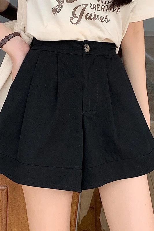 

Big size college style white pants women's new summer fat sister straight loose shorts high waist slim casual pants