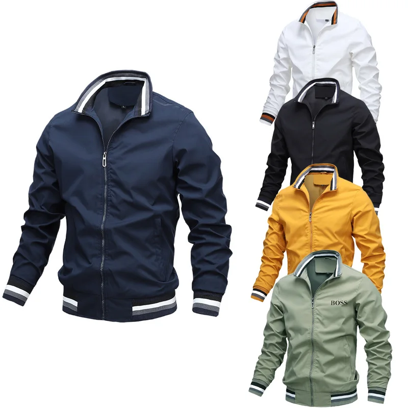 

Новинка Осень-зима 2021, теплые мужские повседневные куртки, мужские деловые куртки, высококачественные однотонные мужские куртки, популярны...